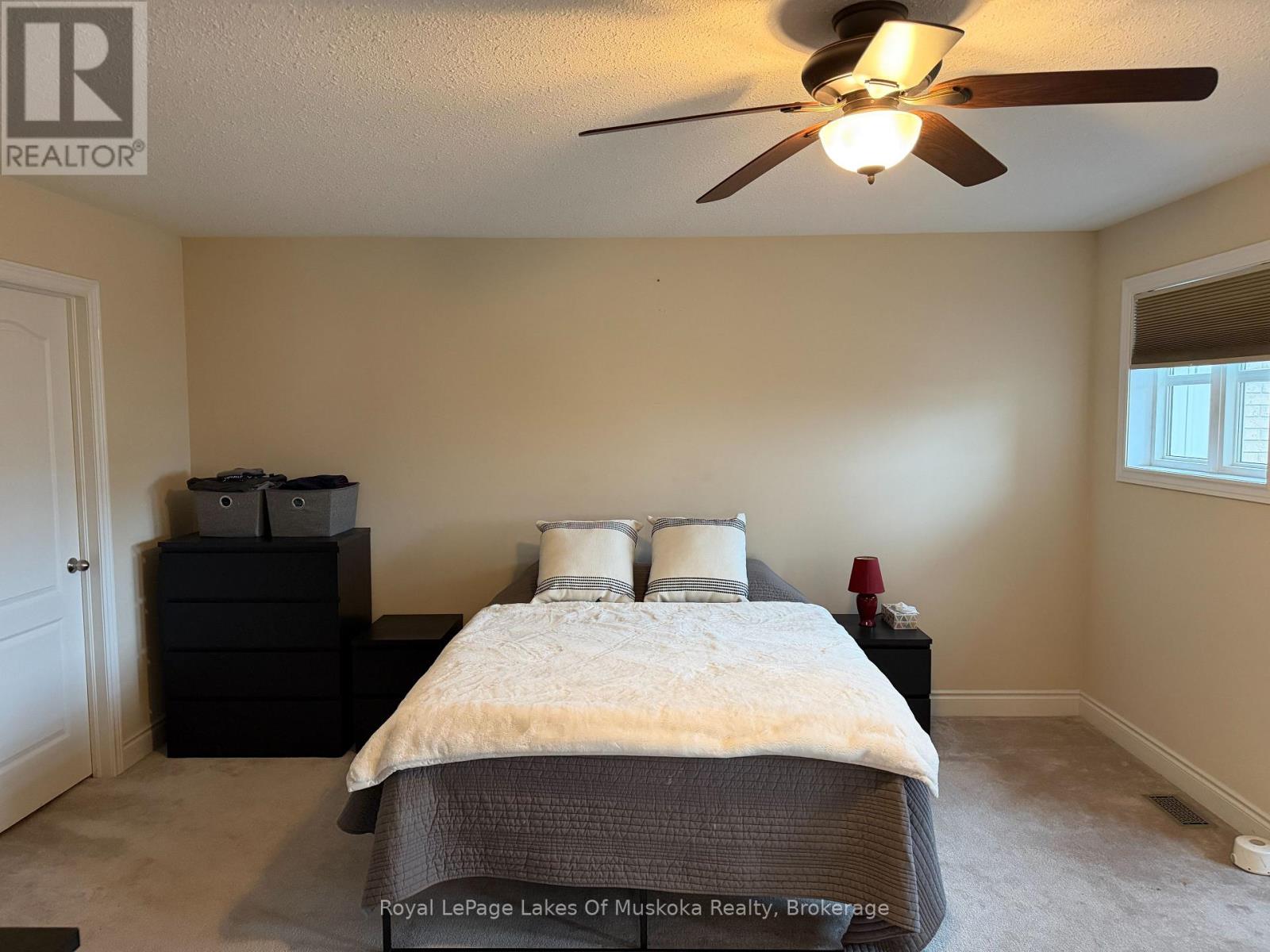 Spacious primary bedroom with walkin closet