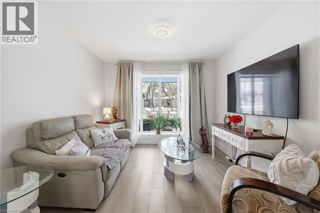 Living area featuring light wood-style flooring