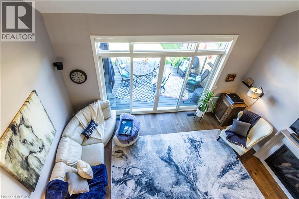 Living room featuring dark wood finished floors