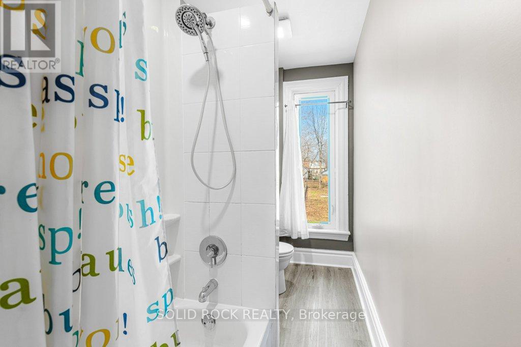 4-piece bathroom with more new flooring