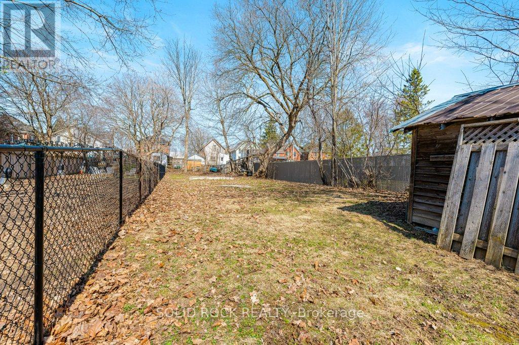 Deep fenced backyard