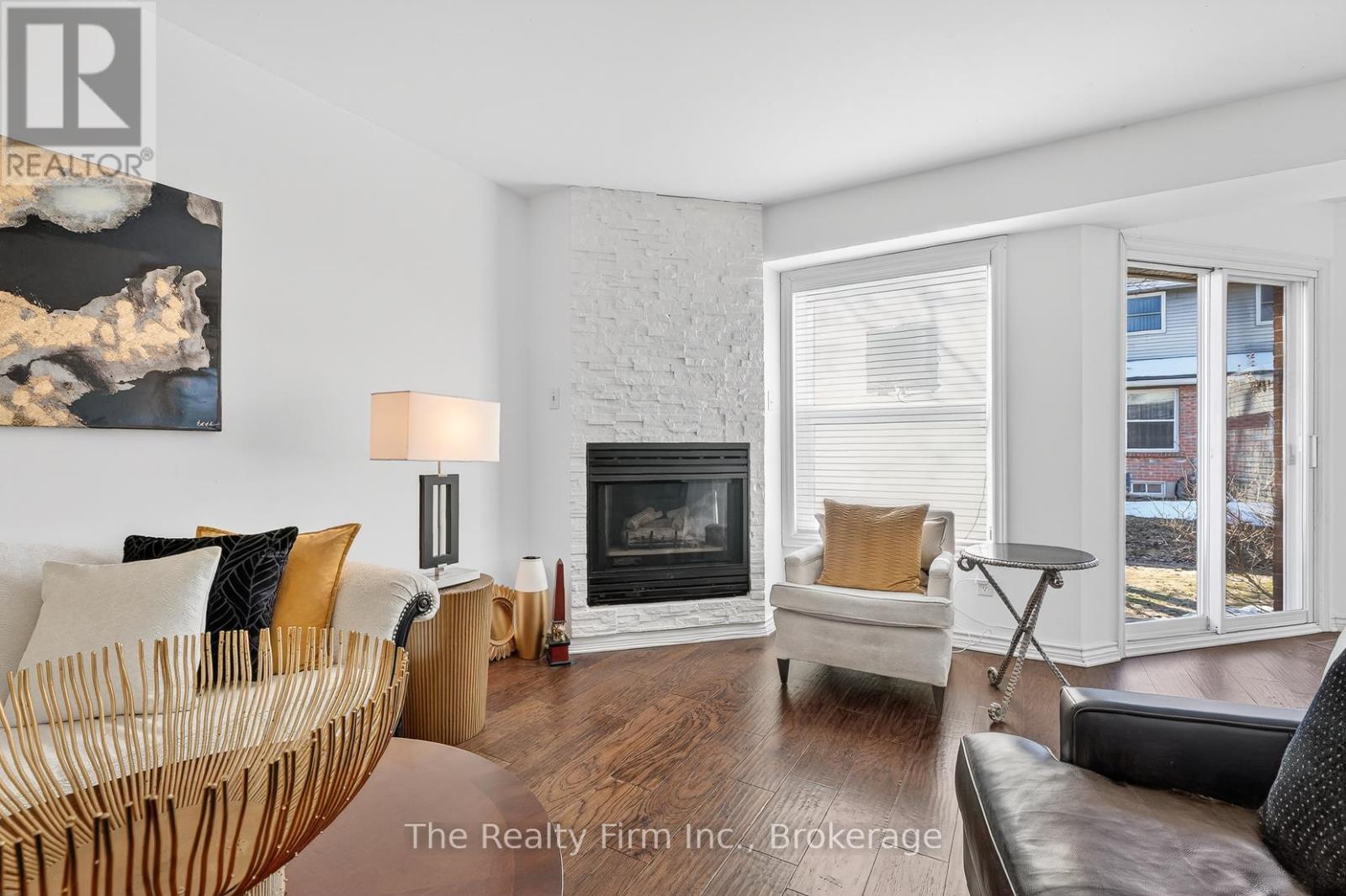 living room with fireplace