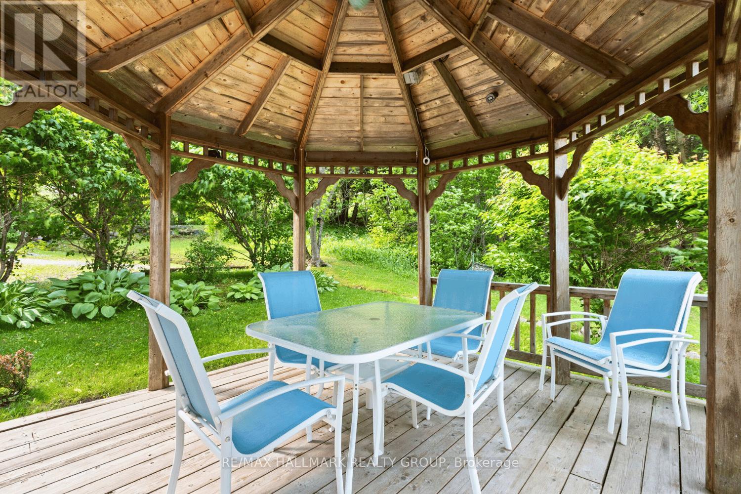 Covered gazebo ideal for outdoor dining