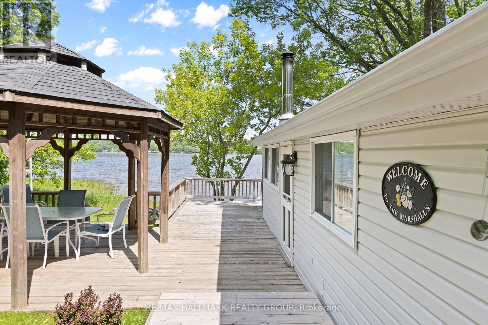 Deck and gazebo overlooking the water