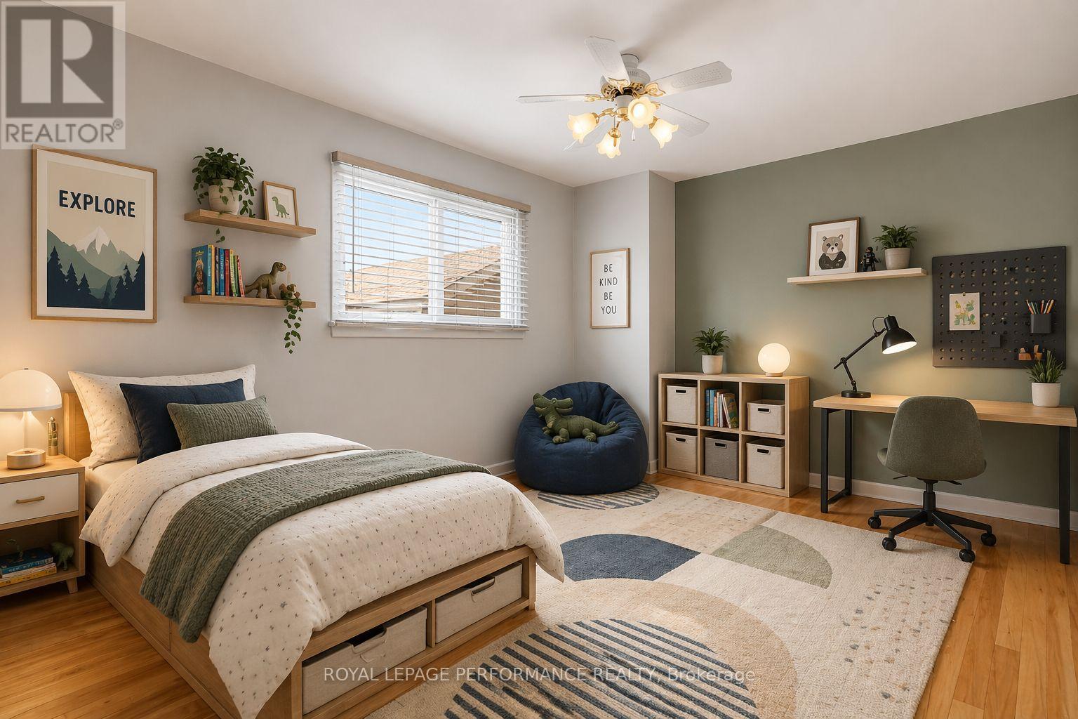 This bedroom is virtually staged.