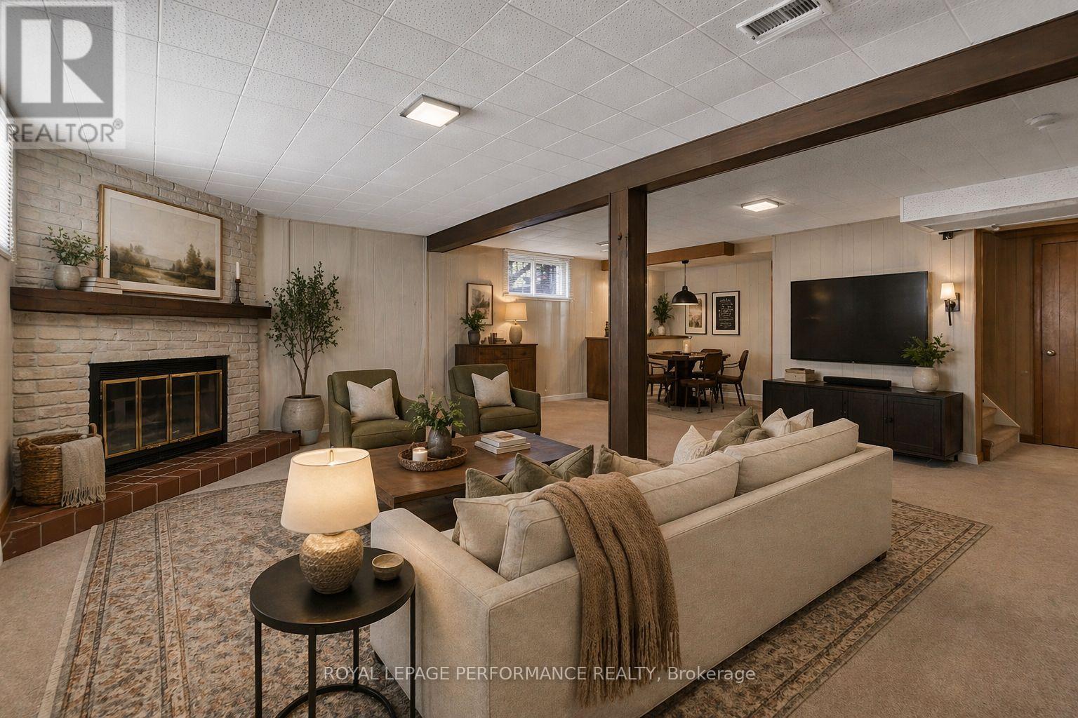 This rec room is virtually staged.