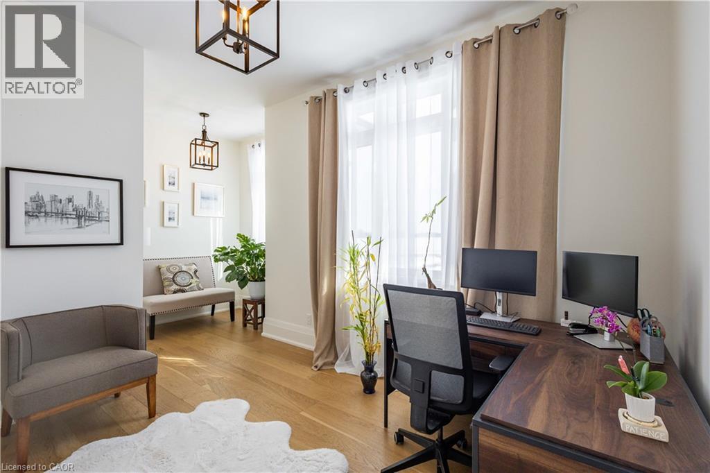 Bright interior space with light wood-finish flooring