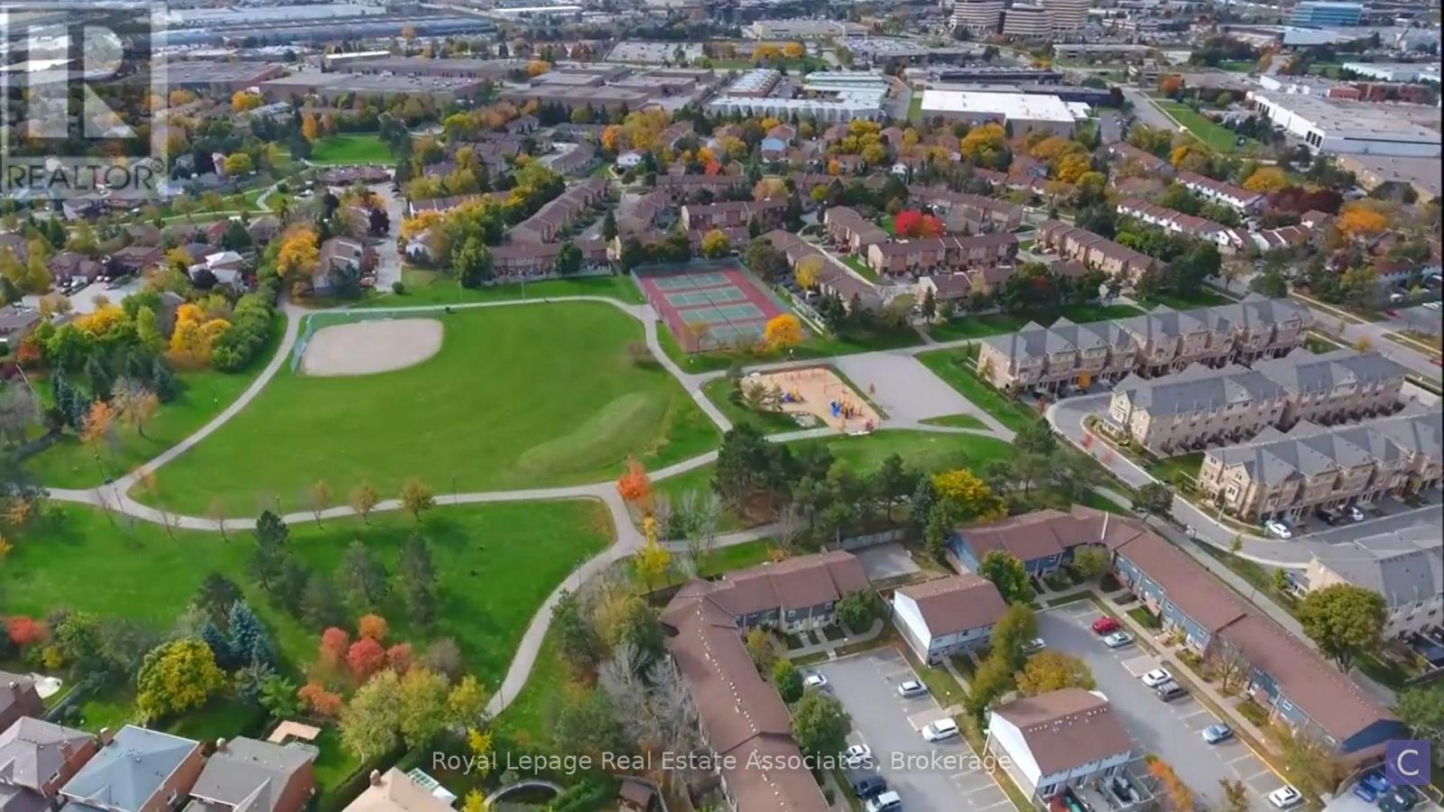 Aerial of Meadow Green Park behind unit 85