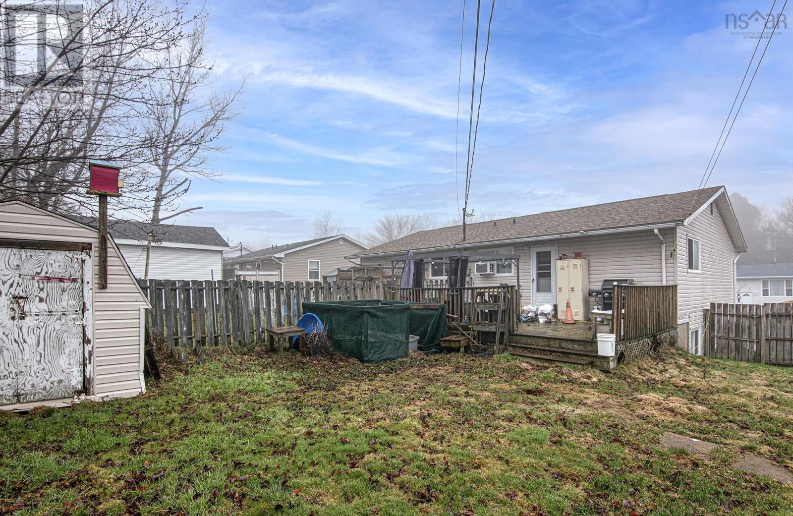 Rear yard shed and deck