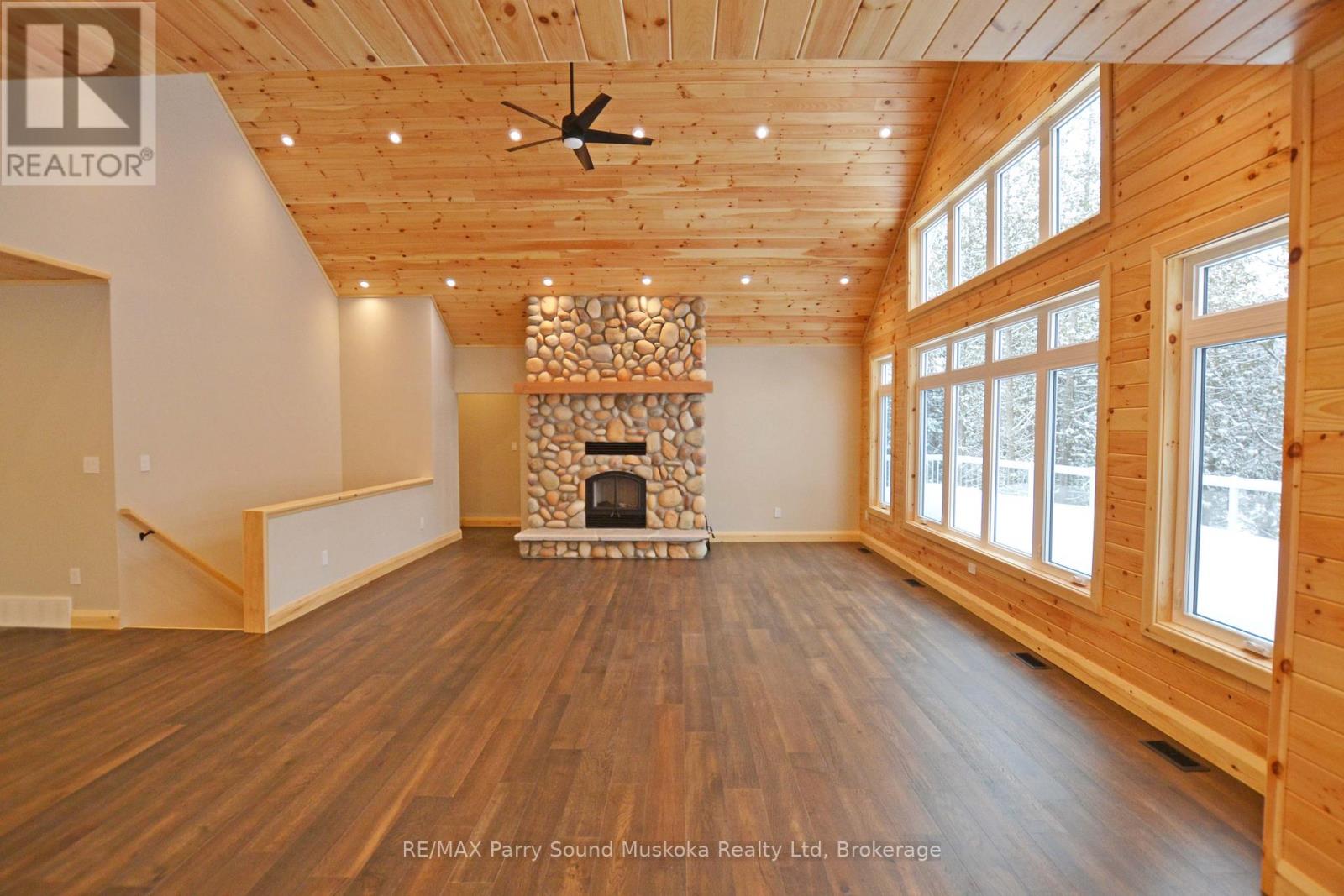 Living Room Vaulted ceilings, Wall of Windows