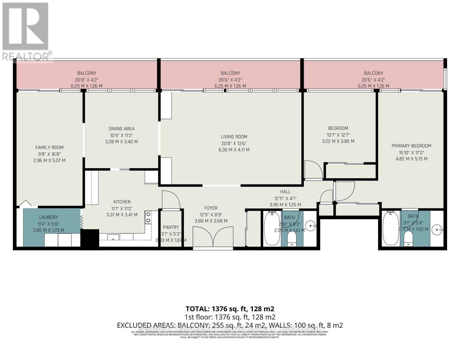 1376 Sq Ft- Very Spacious