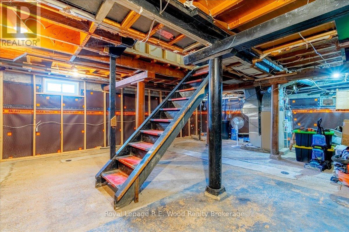 Framed full height basement.