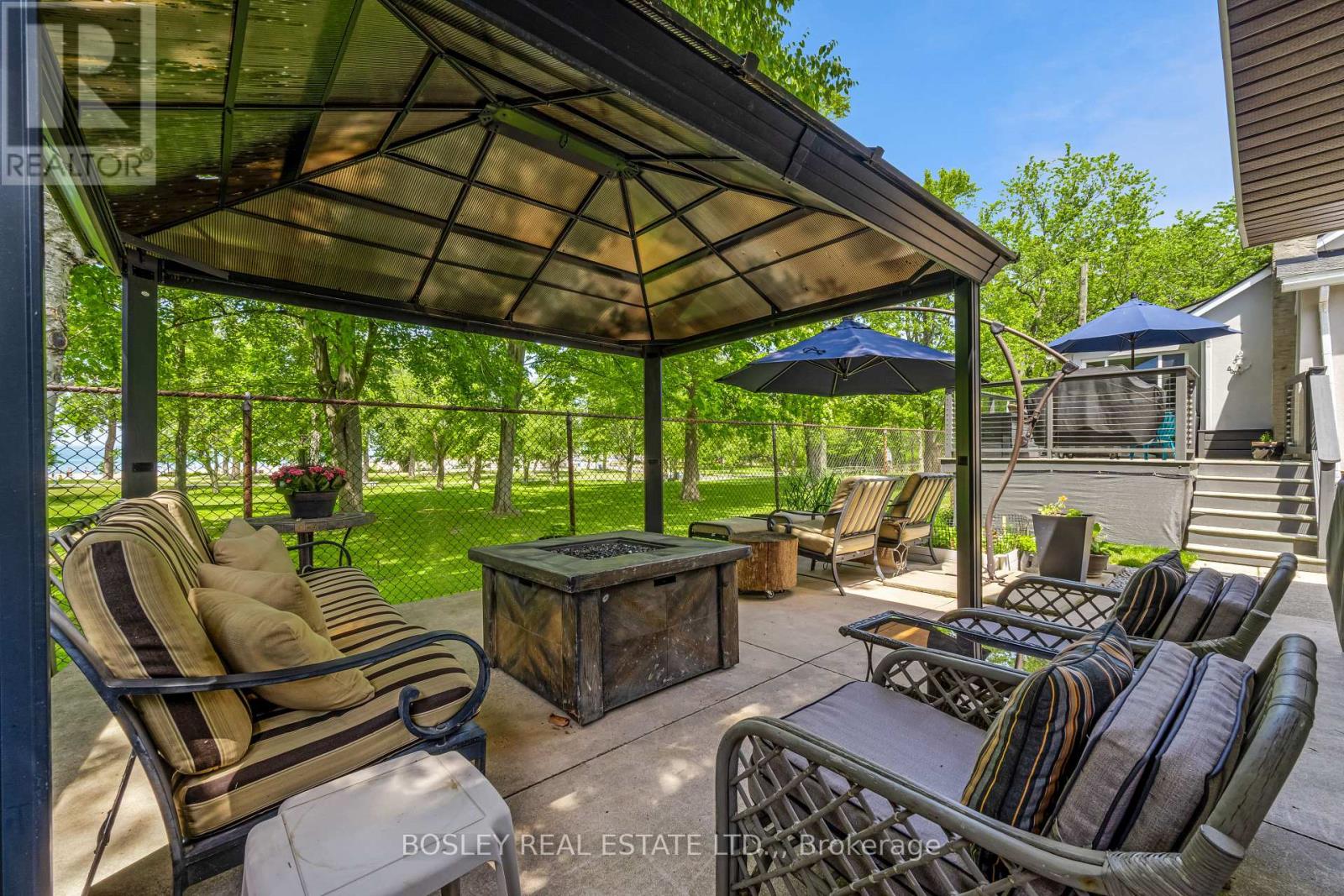 Lower Deck at Bunkie with gardens