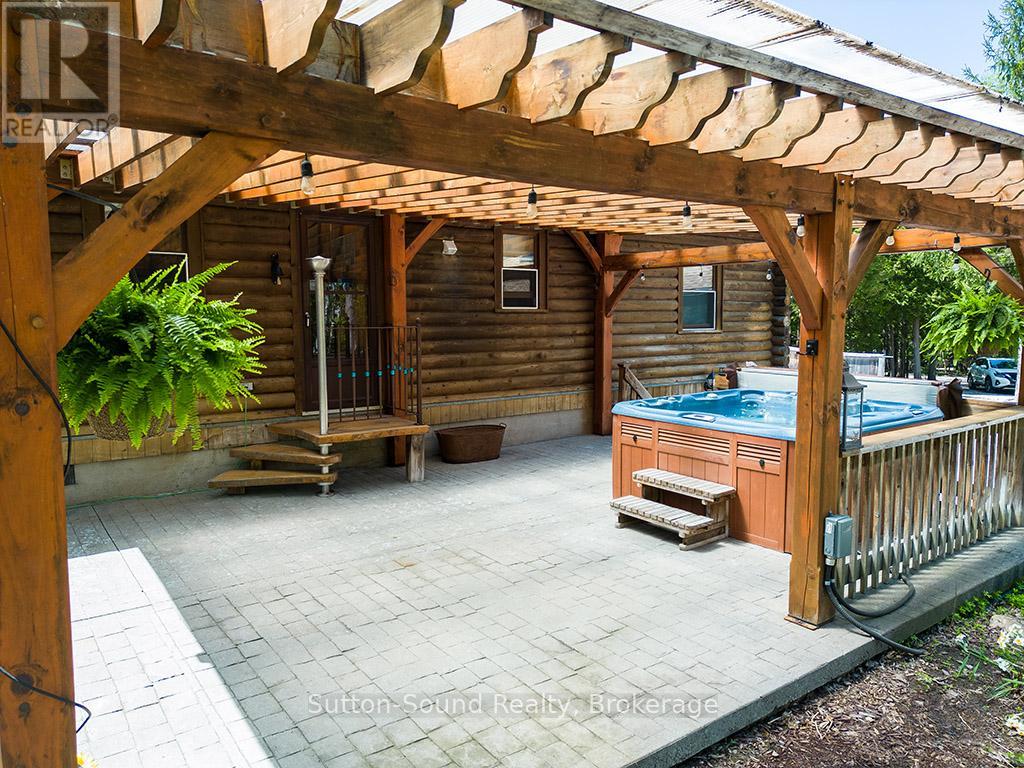 Covered hot tub