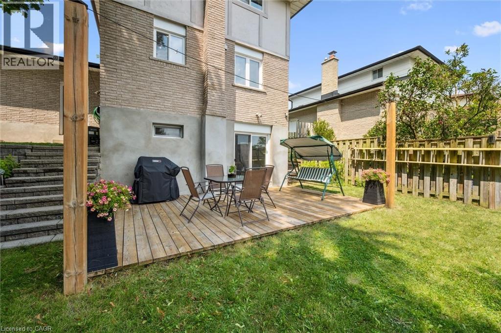 Outdoor wood deck and grassy yard space