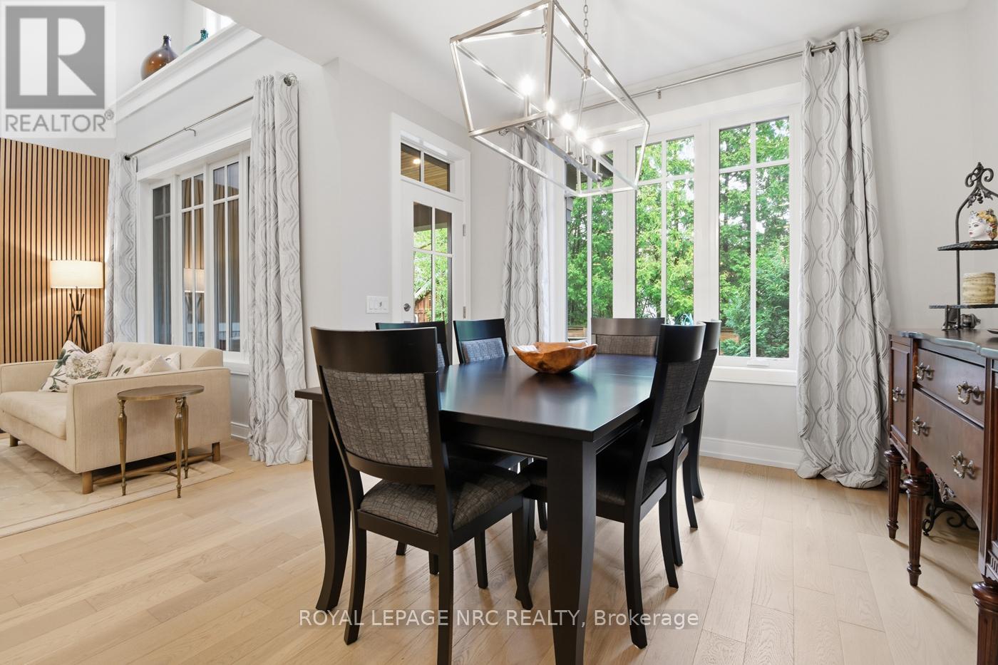 Dining area with garden door to covered deck