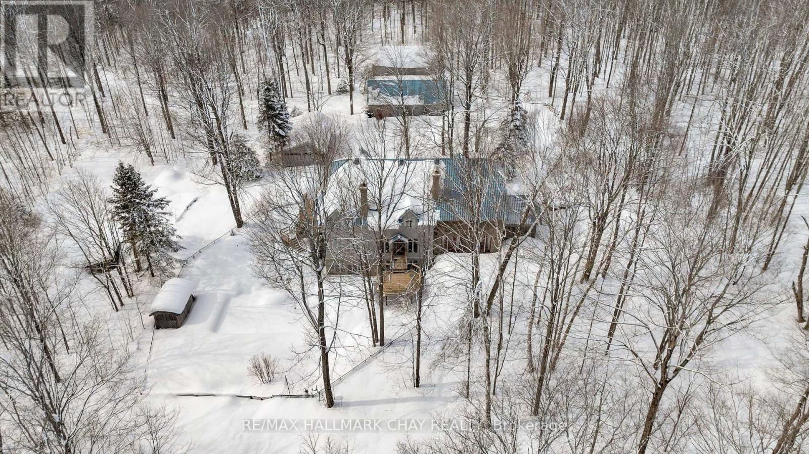 Aerial View of Residence and Out Buildings