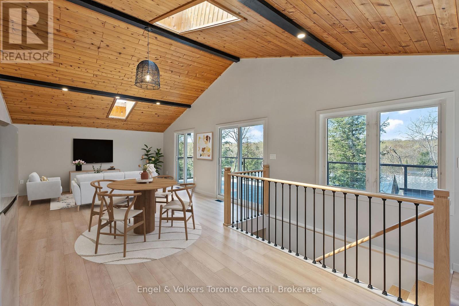 Upper cottage dining/living - virtually staged