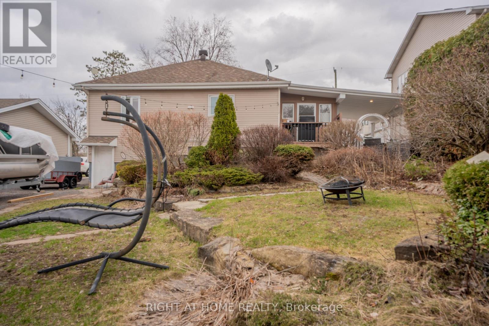 Backyard facing house