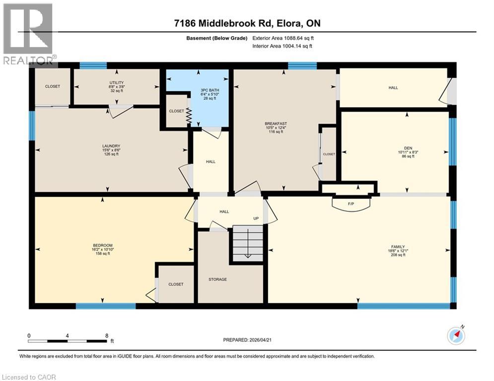 Floor plan of the basement.