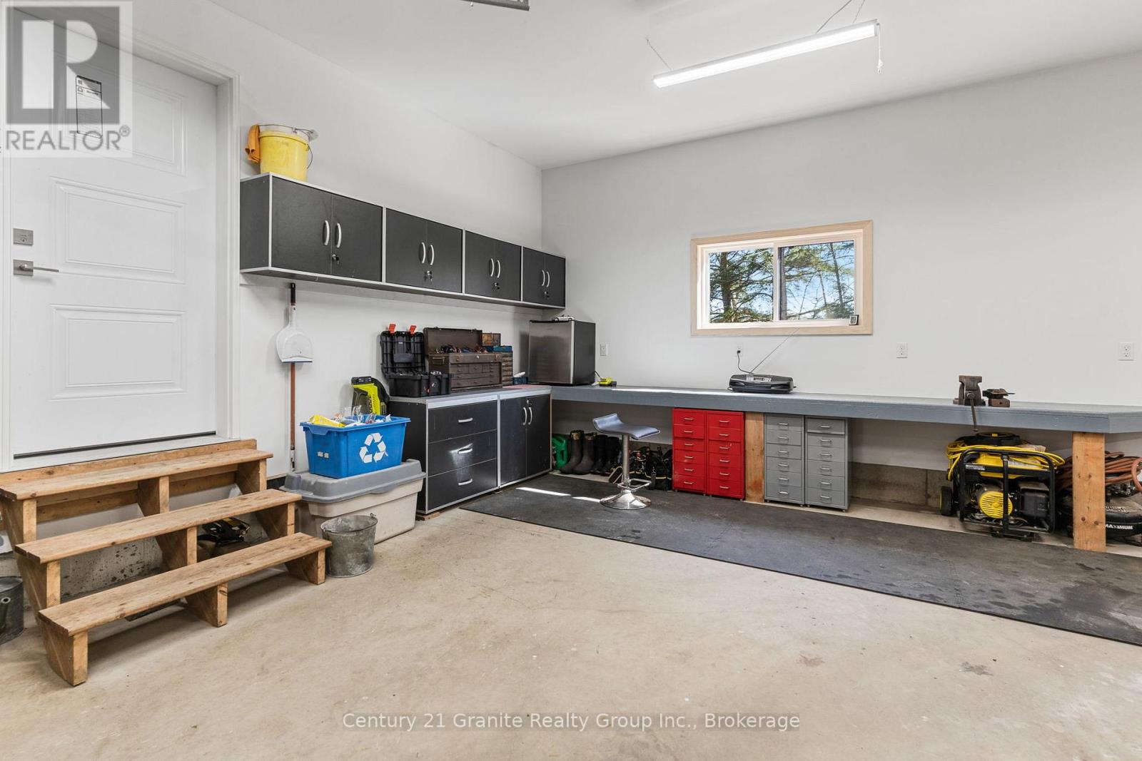 Spacious work area in garage