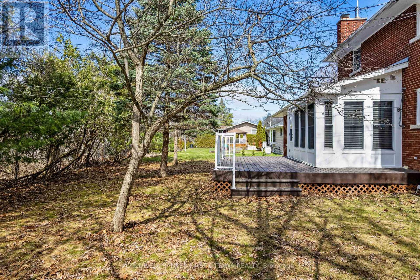 Picturesque backyard with mature trees