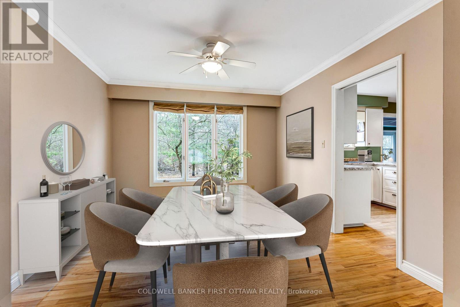 Formal dining room (AI staging)