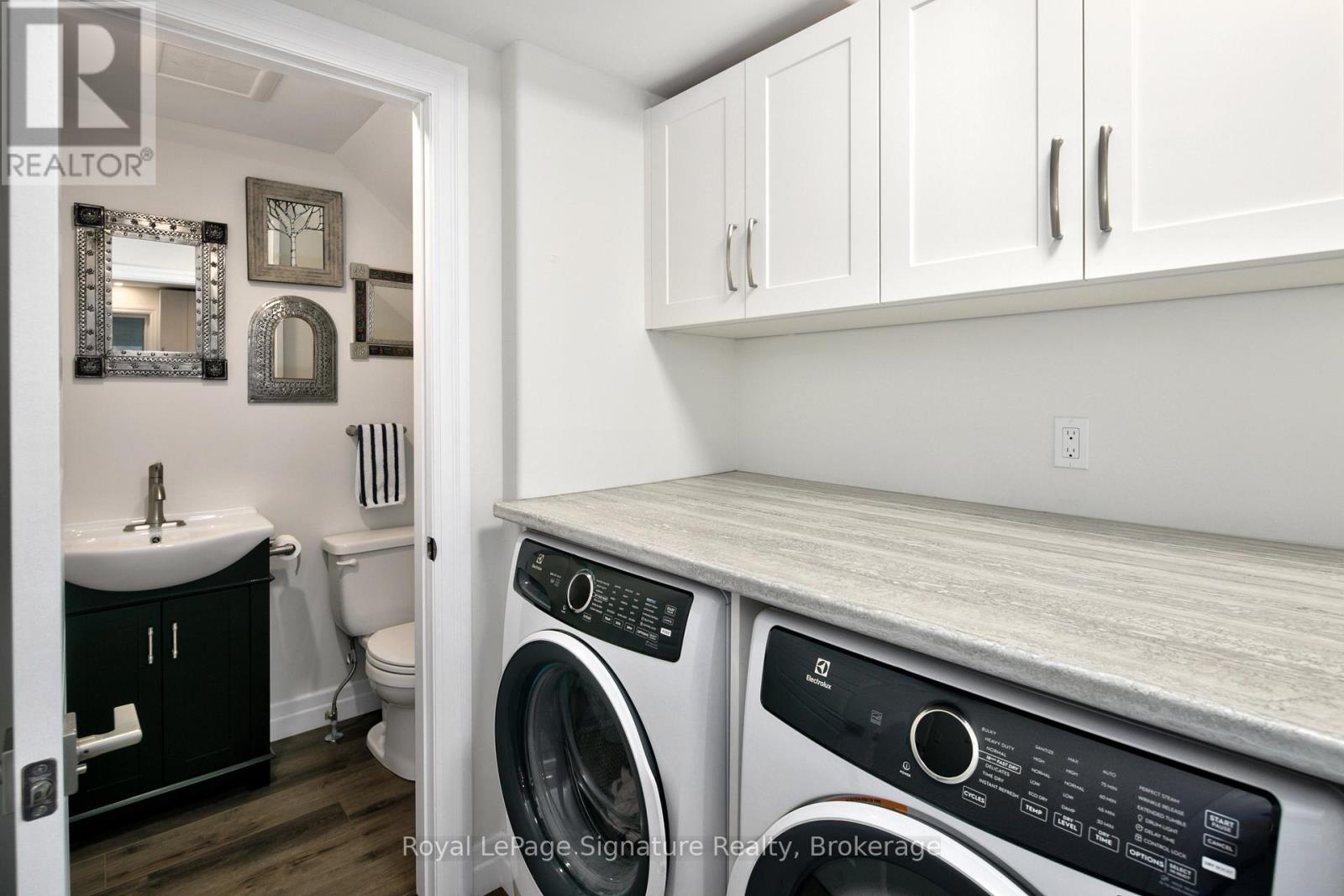 laundry separate 2 piece bath