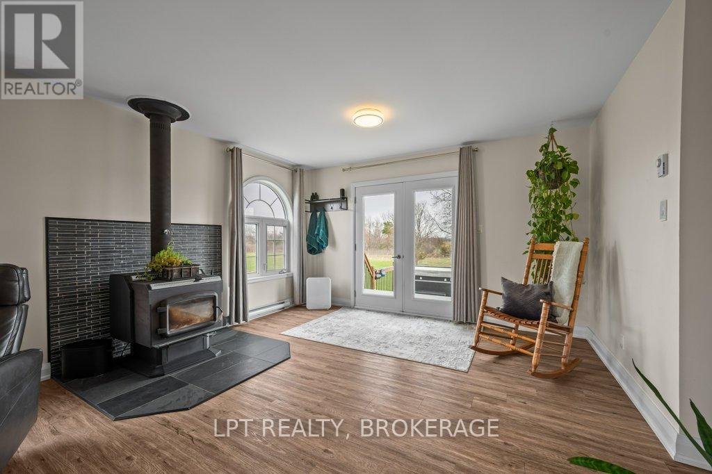 living room wood burning fireplace