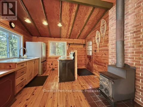 Kitchen with lake views