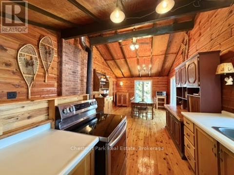 Combined kitchen and dining area