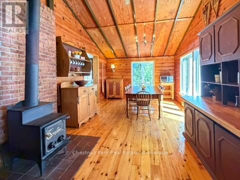 Combined kitchen and dining area