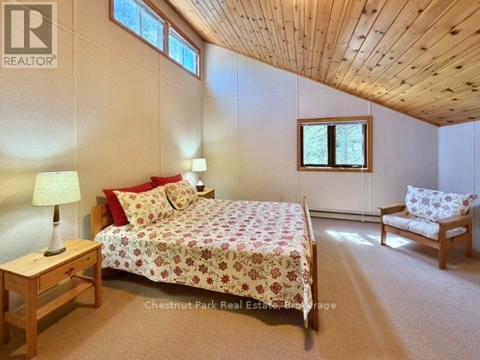 Upper level bdrm w/ cathedral ceiling & dbl closet