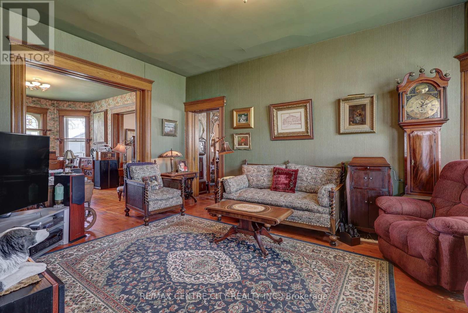Pocket doors leads to dining