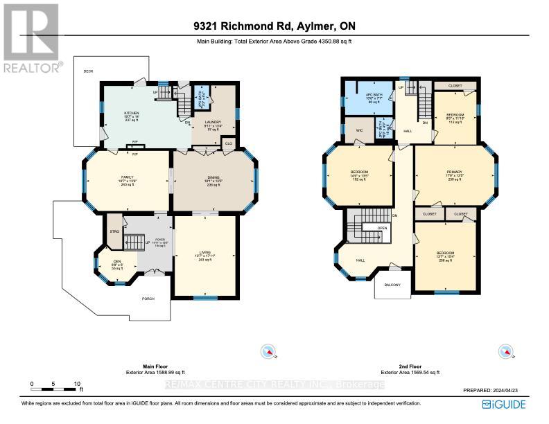 Main floor & second level floor plans
