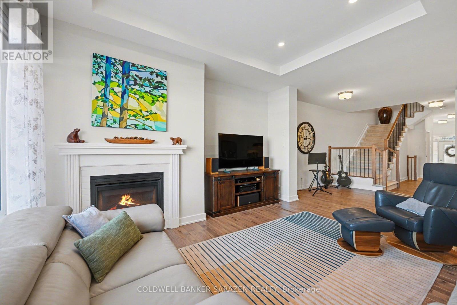 Cozy gas fireplace