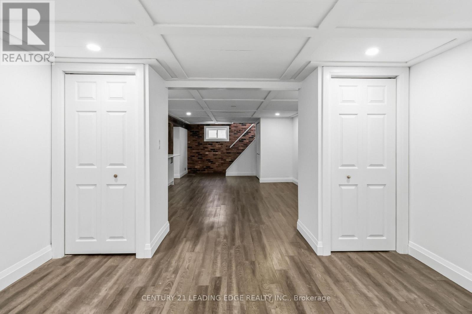 Den area with closets
