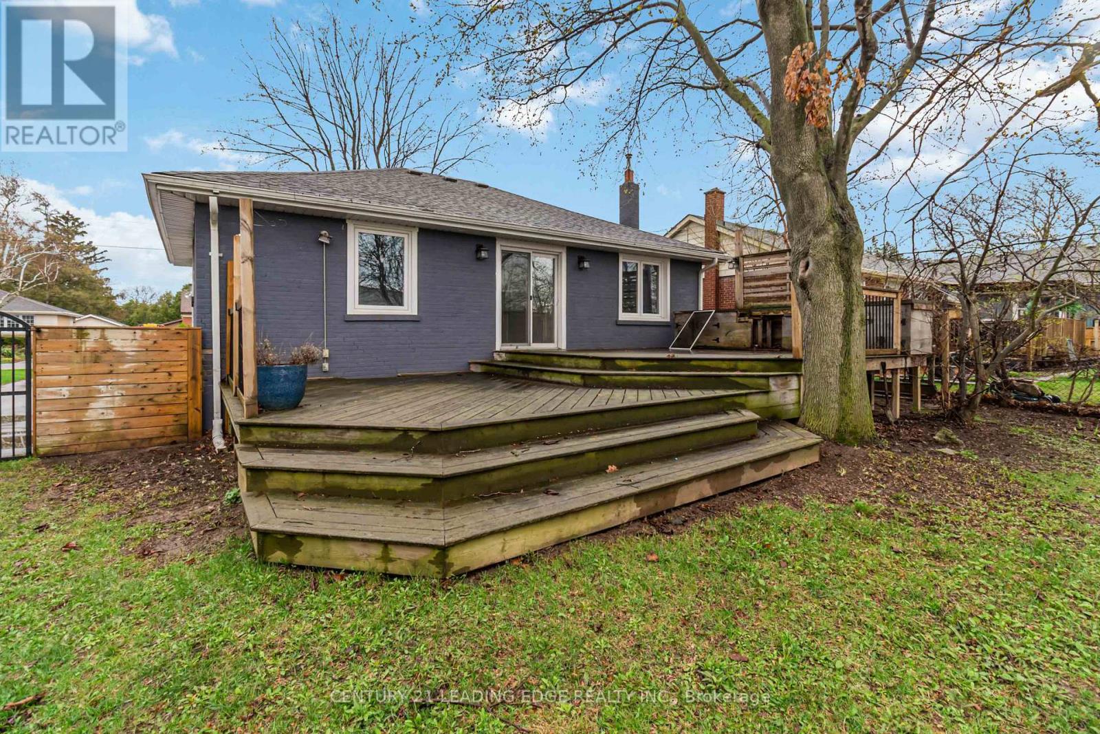 Large deck in backyard