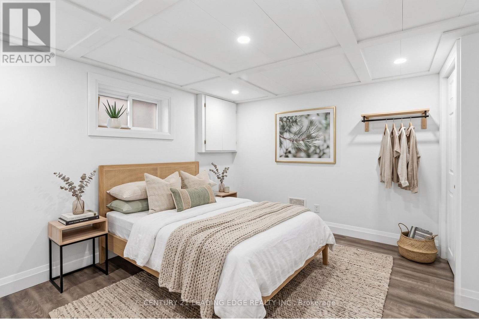 Virtually staged photo of lower room in basement