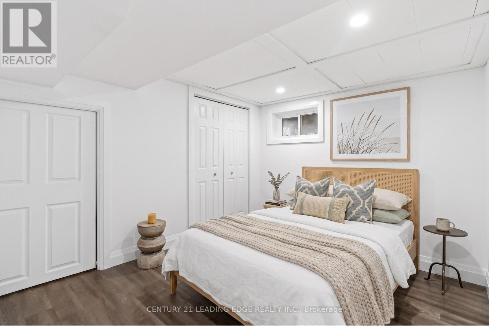 Virtually staged photo of lower room