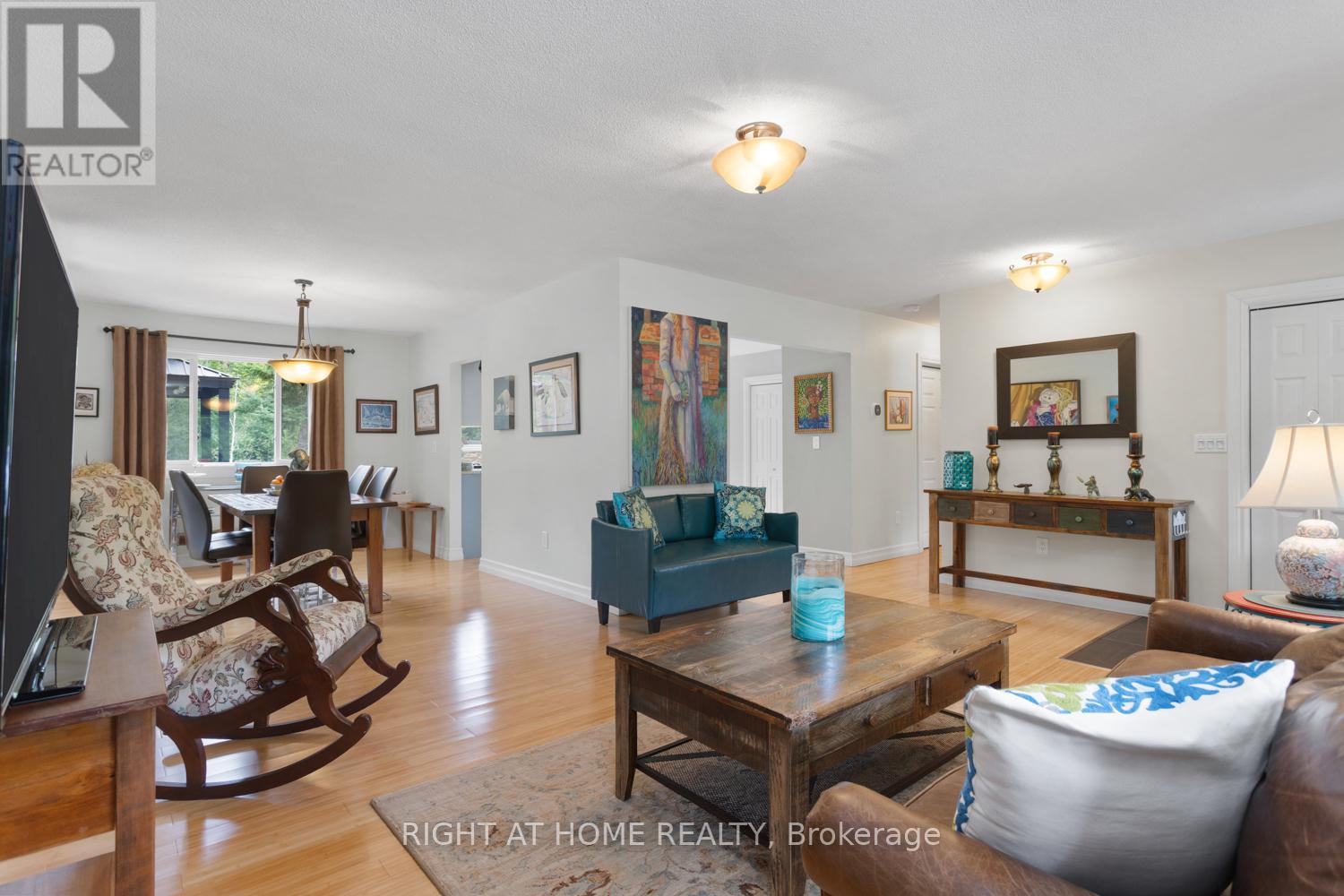 Open concept living and dining room