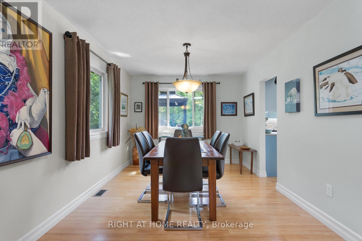 Dining room overlooks the backyard