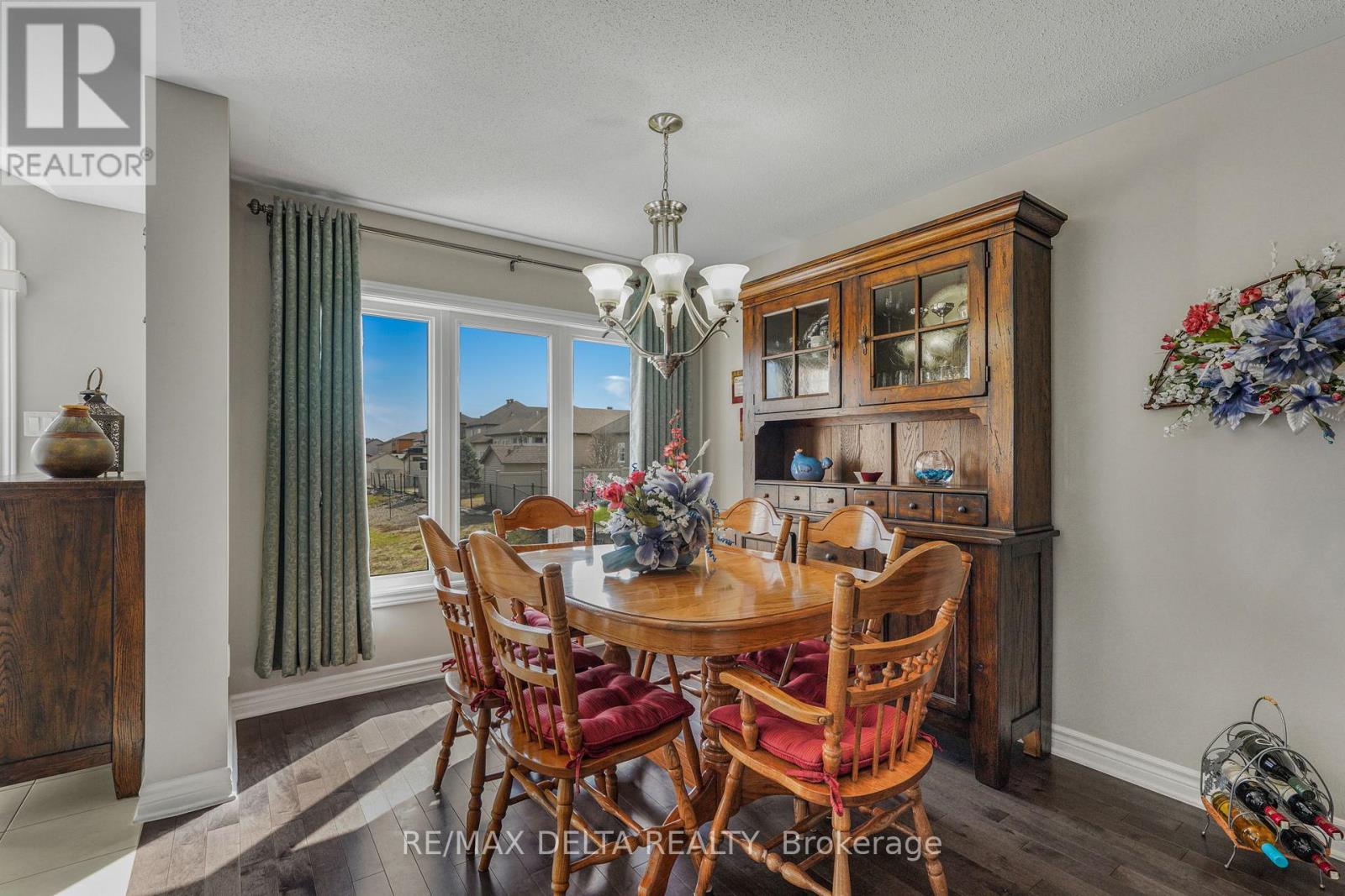 Bright dining room.