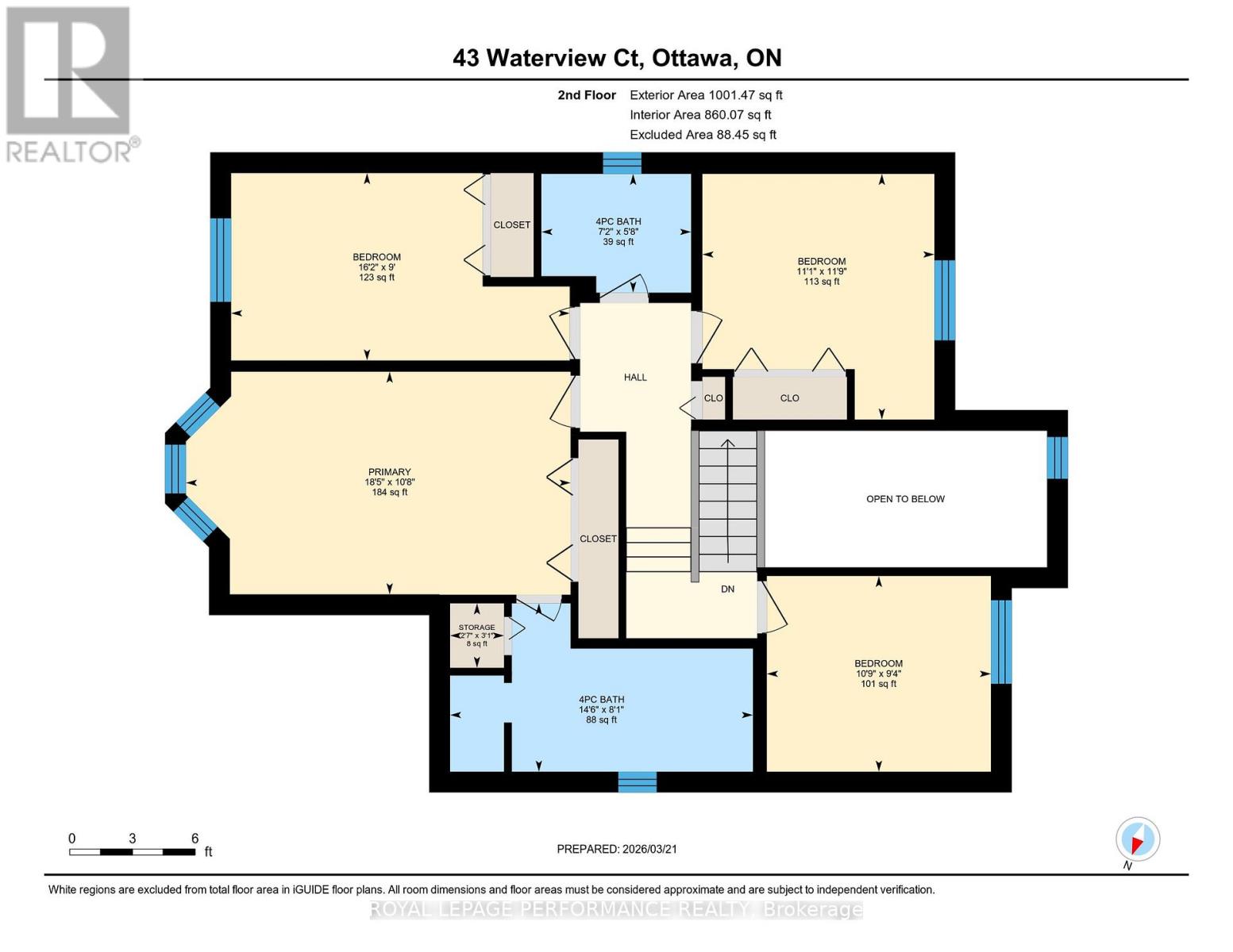 Second level floor plan