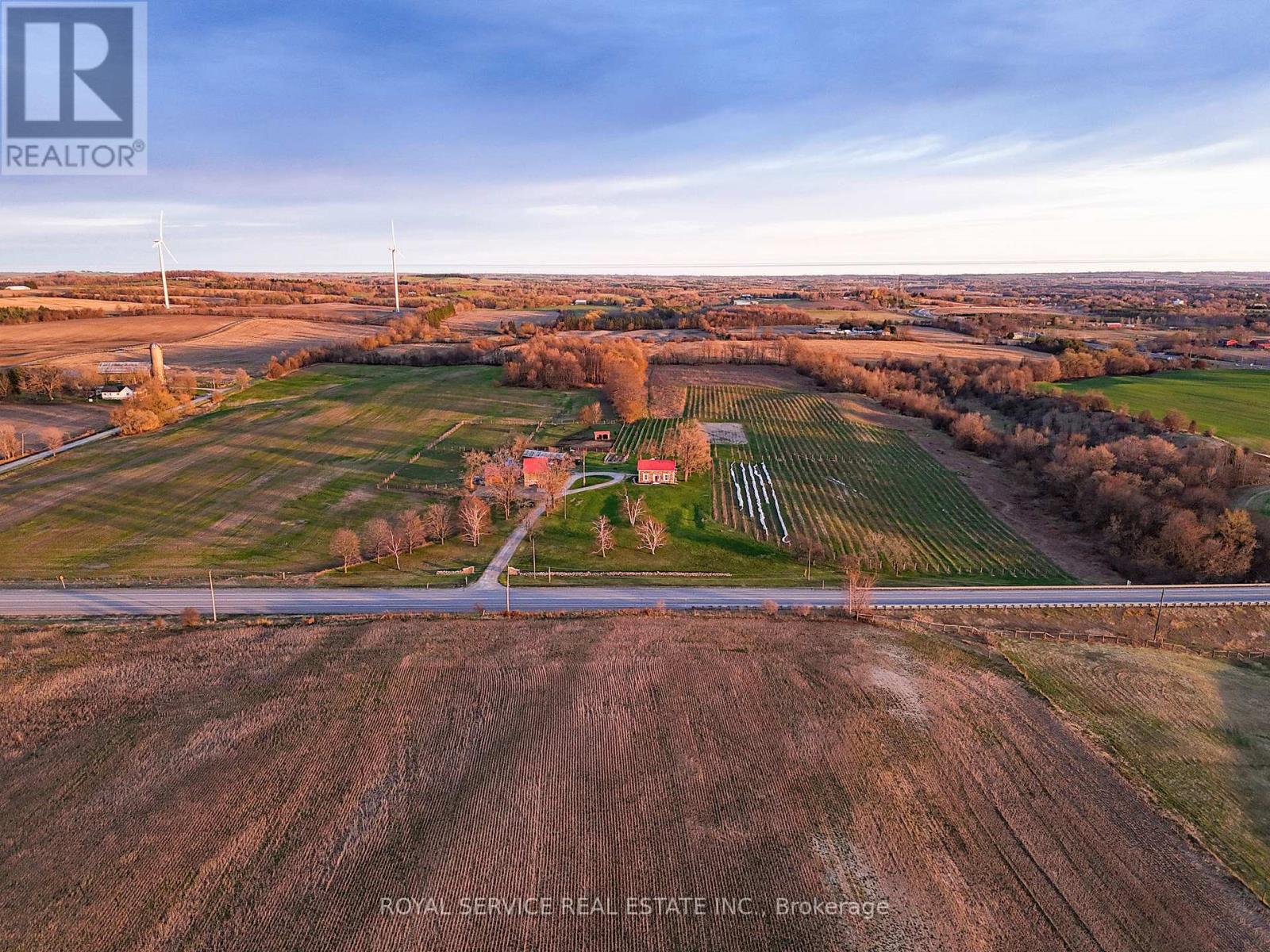 Aerial view of the property