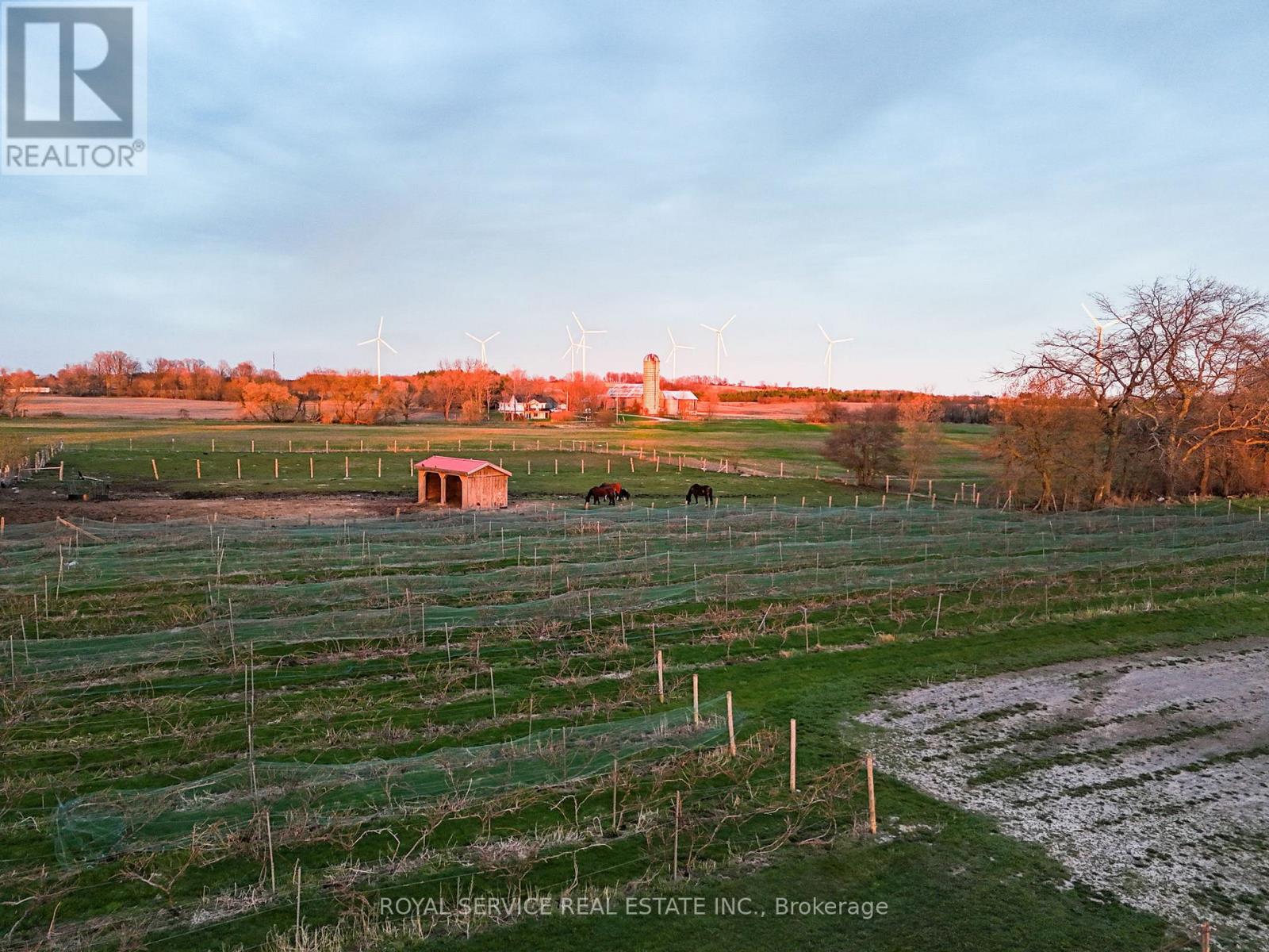 Aertial view of some of the vineyards and paddocks