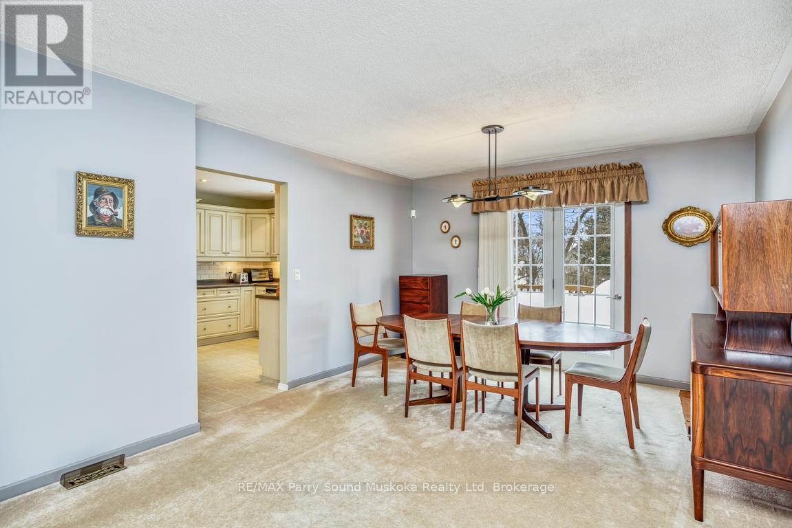 Dining room with walk out to private deck