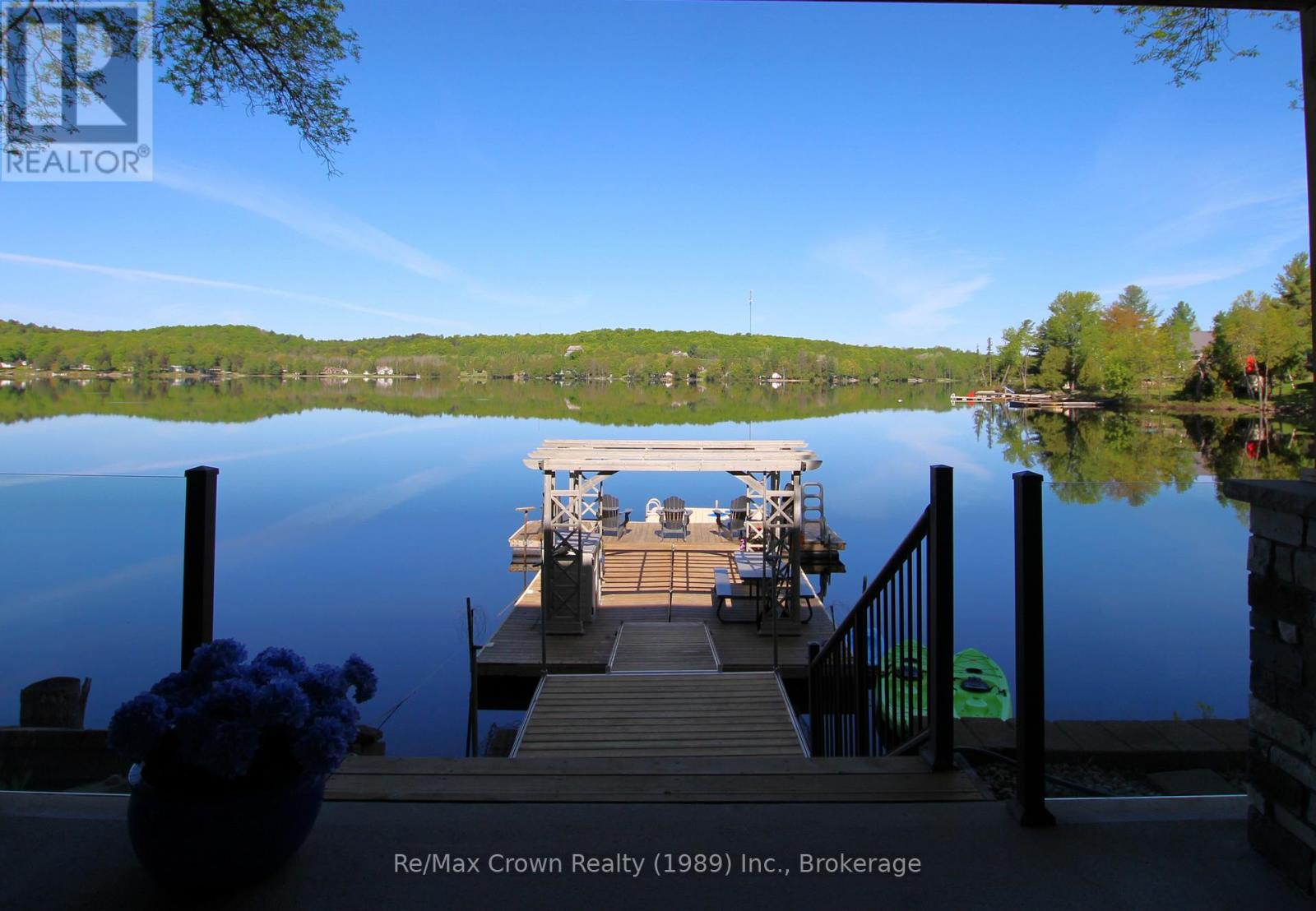 Walk from the patio to the dock