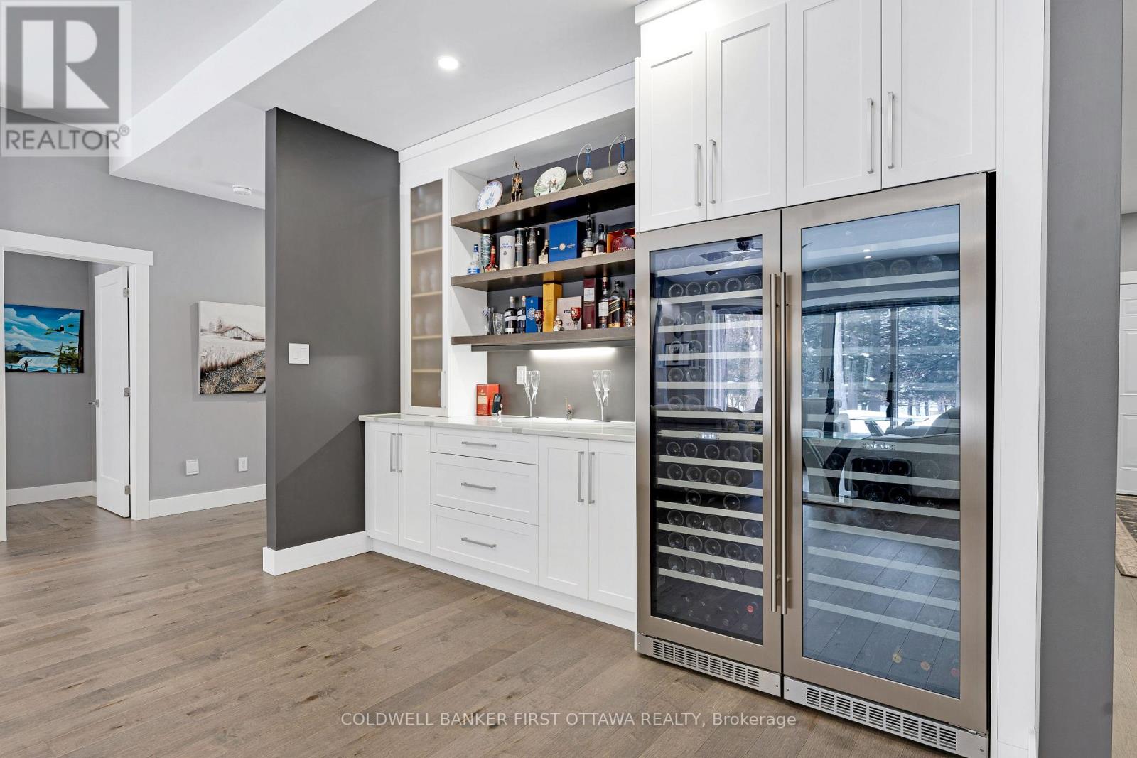 Butler's pantry includes double wine fridge