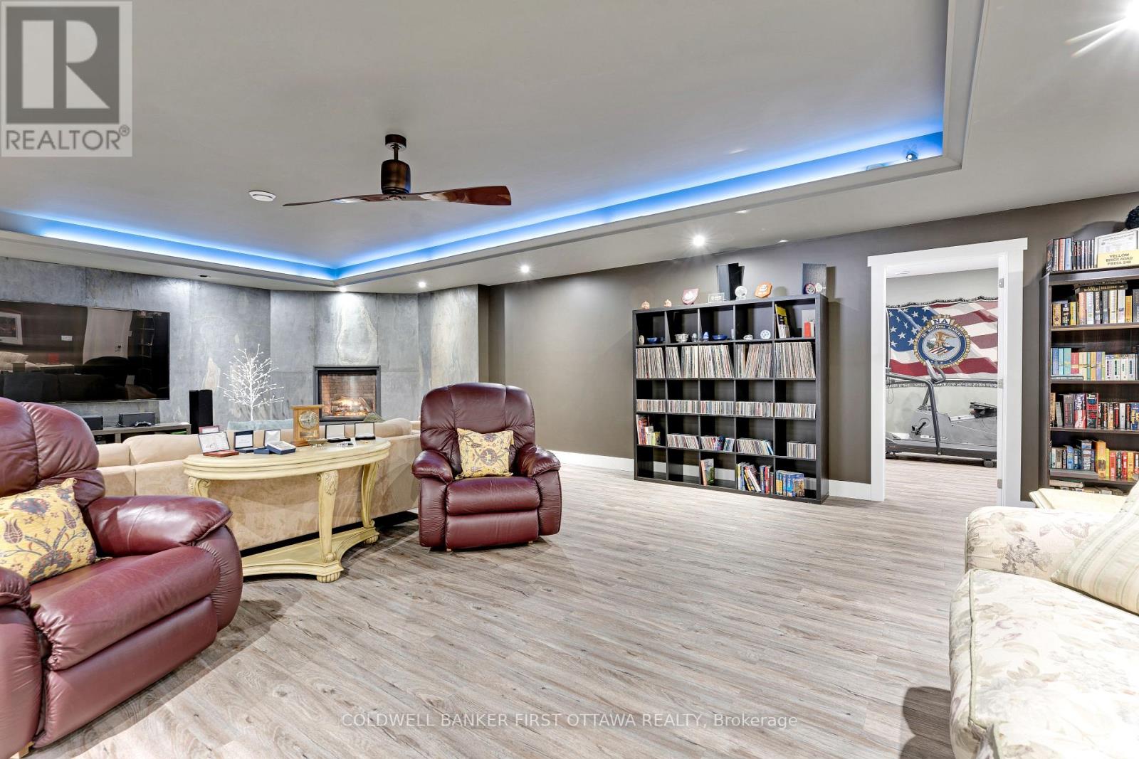 Lower level familyroom,  ceiling has mood lighting